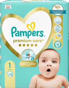 Pampers Premium detské plienky veľkosť 1 72 ks 2-5 kg