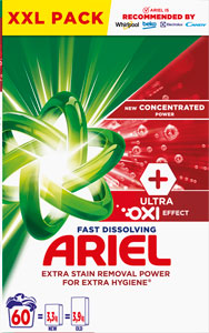 Ariel prášok Ultra Oxi 3,300 kg / 60 PD