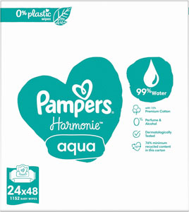 Pampers Wipes vlhčené utierky Harmonie Aqua 24 x 48 ks