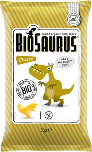 Biosaurus detský kukuričný snack so syrovou príchuťou 50 g