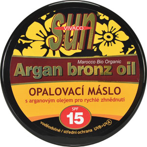 Sun Argan oil opaľovacie maslo SPF 15 s arganovým olejom pre rýchle zhnednutie 200 ml