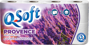 Q-Soft toaletný papier s vôňou levandule 3-vrstvový 8 ks