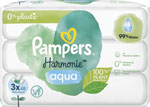 Pampers Wipes vlhčené utierky Harmonie Aqua 3 x 48 ks - Pampers Wipes vlhčené utierky New baby 50 ks | Teta drogérie eshop