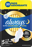 Always Ultra Quatro Secure night extra 20 ks - Teta drogérie eshop