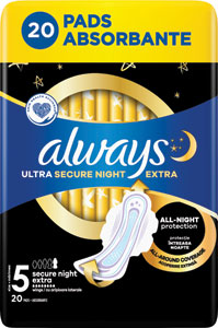 Always Ultra Duo hygienické vložky Secure Night 20 ks