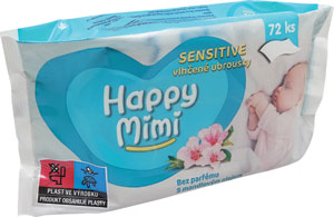 Happy Mimi detské vlhčené obrúsky Mandľa 72 ks