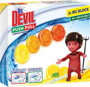 Dr.Devil WC blok PushPull Lemon 2 ks