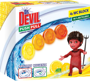 Dr.Devil WC PushPull gél Lemon 4 ks