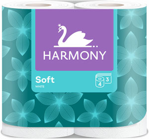 Harmony toaletný papier Soft 3-vrstvový 4 ks