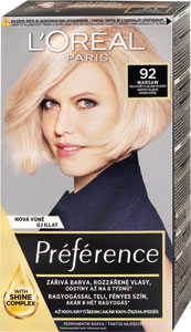 L'Oréal Paris Preférence farba na vlasy 92 veľmi svetlá blond dúhová