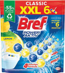 Bref WC blok Power Aktiv Lemon tuhý 6 x 50 g