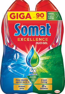 Somat Excellence gél do umývačky riadu Duo Gel Grease Cutting 2x810 ml