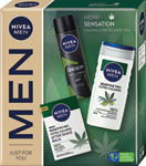 Nivea Men darčeková sada Hemp Sensation balzam po holení, antiperspirant, sprchový gél  - Teta drogérie eshop