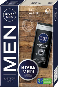 Nivea Men darčeková sada Deep Active krém, sprchový gél 
