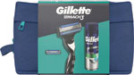 Gillette darčeková sada holiaci strojček Mach3 + 2 náhradné hlavice + Series gél 200 ml +  kozmetická taška - Teta drogérie eshop