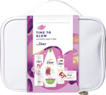 Dove darčeková sada Vanity Renew sprchovací gél 225 ml, telový peeling 225 ml, antiperspirant 150 ml, telové mlieko 250 ml, kozmetická taška - Teta drogérie eshop