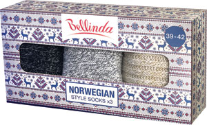 Bellinda darčeková sada ponožky Norwegian Style veľkosť 39-42 3 ks