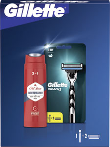 Gillette darčeková sada holiaci strojček Mach3 + 2 náhradné hlavice + Old Spice sprchový gél 250 ml 