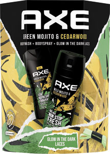 Axe darčeková sada Green Mojito & Cedarwood sprchovací gél 250 ml, dezodorant 150 ml, fluoreskujúce šnúrky