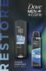 Dove darčeková sada Men+Care Clean Comfort sprchovací gél 250 ml, antiperspirant 150 ml
