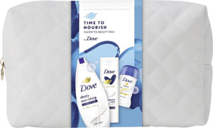 Dove darčeková sada Original sprchovací gél 250 ml, telové mlieko 250 ml, tuhý antiperspirant 40 ml, kozmetická taška
