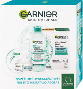 Garnier Skin Naturals darčeková sada Hyaluronic Aloe micelárna voda, hydratačný krém,textilná maska