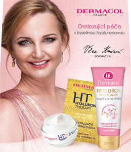 Dermacol darčeková sada Hyaluron Therapy 3D III.denný krém, pleťová maska, čistiaci krém