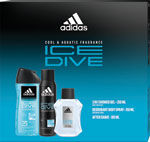 Adidas darčeková sada Ice Dive sprchový gél 250 ml, deodorant body spray 150 ml, voda po holení 100 ml - Teta drogérie eshop