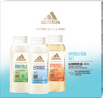 Adidas darčeková sada Active Skin Hydration set 3 × sprchový gél 250 ml - Teta drogérie eshop