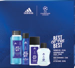 Adidas darčeková sada UEFA 9 sprchový gél 250 ml, deodorant body spray 150 ml, body fragrance 75 ml, voda po holení 100 ml - Teta drogérie eshop