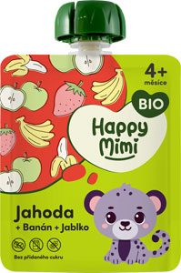 Happy Mimi ovocný príkrm BIO Jahoda 90 g