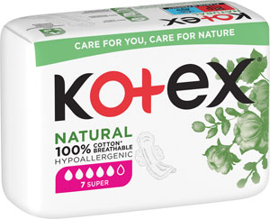 Kotex Natural hygienické vložky 7 ks