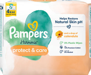 Pampers Wipes vlhčené utierky Harmonie Calendula 4 × 44 ks