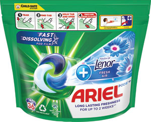 Ariel gélové tablety +Touch of Lenor Fresh Air 36 PD