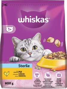 WHISKAS granule Sterile s kuracím mäsom pre dospelé mačky 800 g