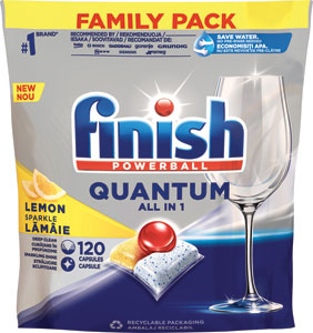 Finish Quantum All in 1 kapsuly do umývačky riadu Lemon Sparkle 120 ks