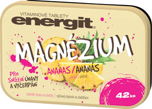 Energit vitamínové tablety Magnézium s príchuťou ananás 42 ks