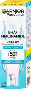 Garnier Pure Active BHA + Niacínamid UV fluid proti nedokonalostiam SPF50+ 40 ml