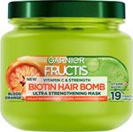 Garnier Fructis maska na slabé vlasy Vitamin & Strength Ultra posilňujúca Biotin Hair Bomb 320 ml - Teta drogérie eshop