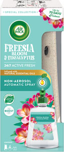 Air Wick Active Fresh automatický difuzér a náplň na vodnej báze Kvitnúce frézie a eukalyptus 228 ml