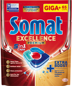 Somat Excellence 5in1 kapsule do umývačky riadu 65 ks