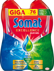Somat Excellence Anti-Grease DUO Gél do umývačky 76 dávok