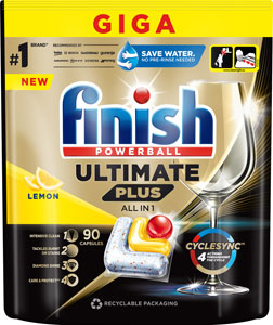 Finish Ultimate Plus All in 1 kapsuly do umývačky riadu Lemon 90 ks