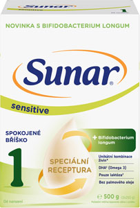 Sunar Sensitive 1 počiatočné dojčenské mlieko 500 g