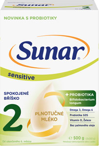 Sunar Sensitive 2 pokračovacie dojčenské mlieko 500 g