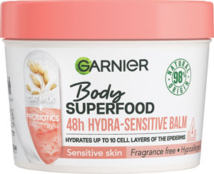 Garnier Body Superfood hydratačný balzam s ovseným mliekom a probiotickými frakciami na citlivú pokožku 380 ml