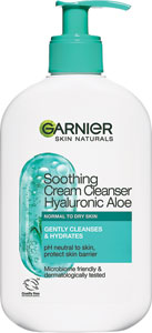 Garnier upokojujúci čistiaci krém s kyselinou hyalurónovou a aloe vera Skin Naturals 250 ml
