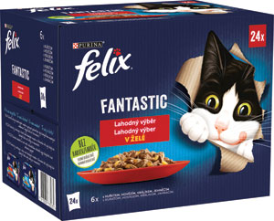 Felix Fantastic Lahodný výber s kuraťom, s hovädzím, s králikom, s jahňacím 24 x 85 g