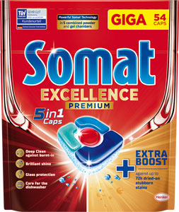 Somat Excellence 5in1 kapsule do umývačky riadu 54 ks