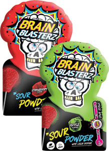 BRAIN BLASTERZ lízanka s kyslým práškom na namáčanie mix príchutí 10 g